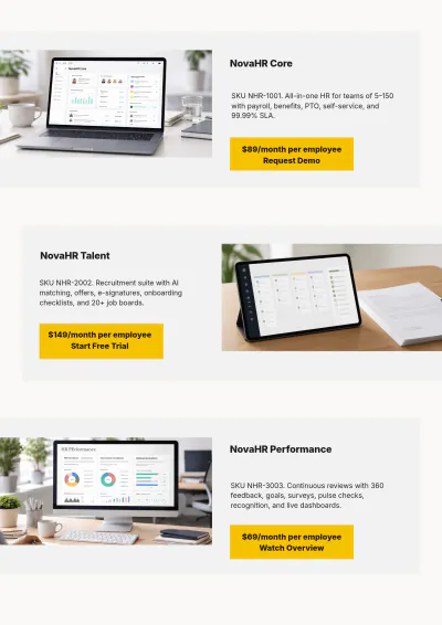 Free Sales Client-Centric Product Catalogue Template to Edit Online