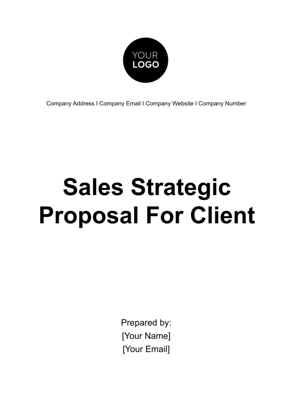 Sales Strategic Proposal for Client Onboarding Template
