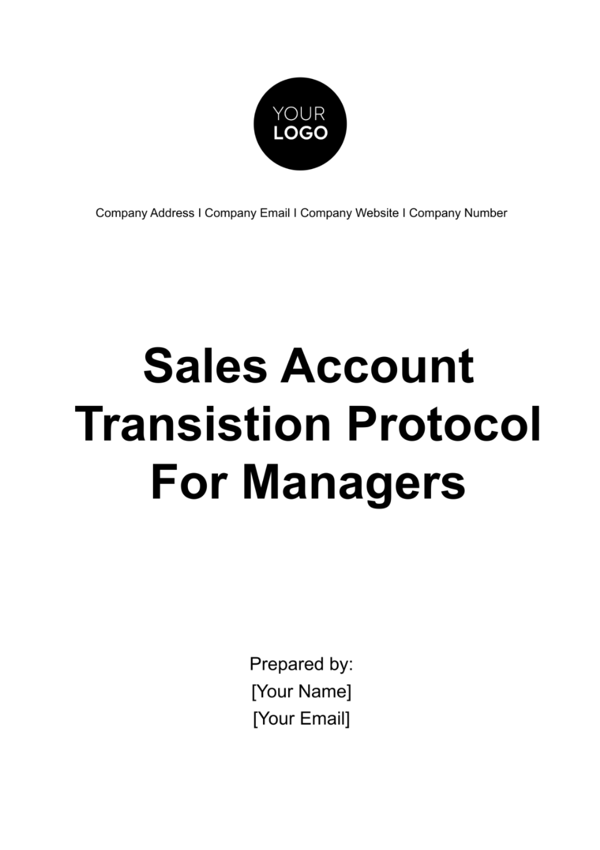 Sales Account Transition Protocol for Managers Template