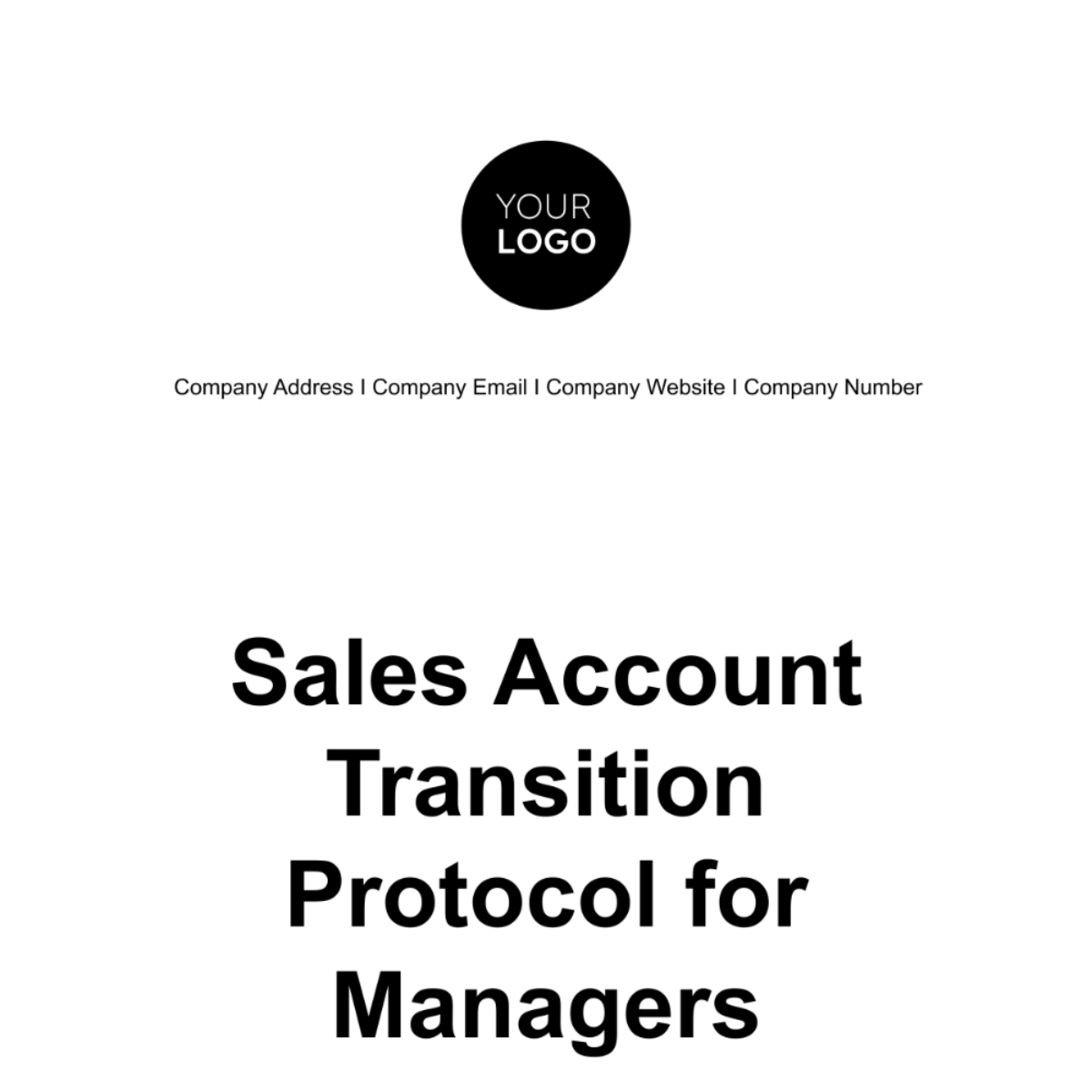 Sales Account Transition Protocol for Managers Template