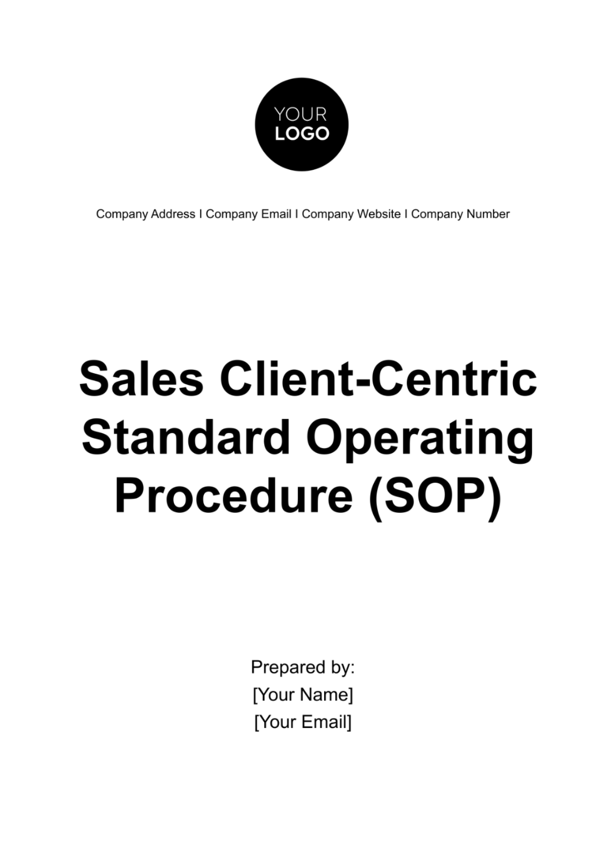 Sales Client-Centric Standard Operating Procedure (SOP) Template