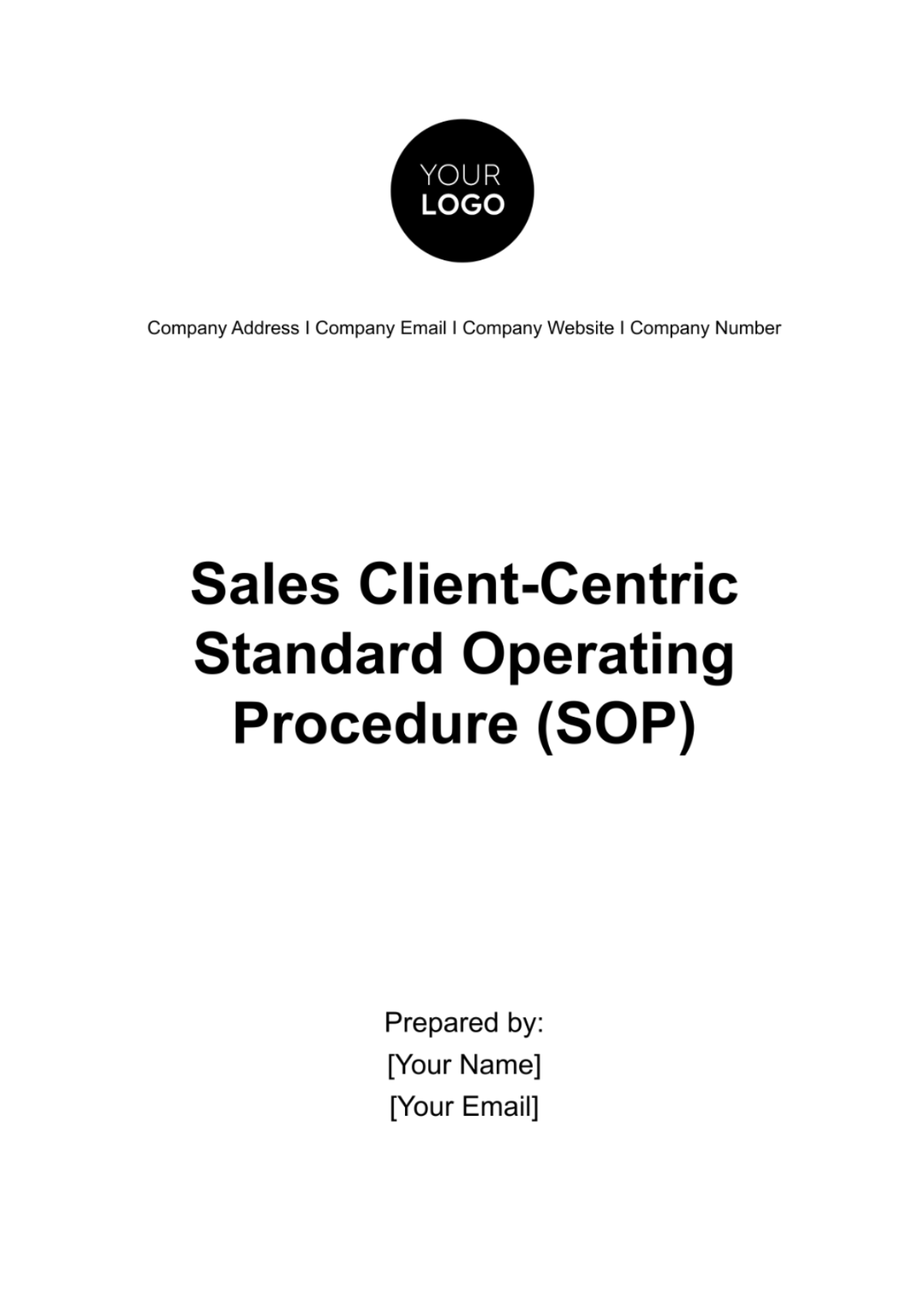 Sales Client-Centric Standard Operating Procedure (SOP) Template - Edit Online & Download