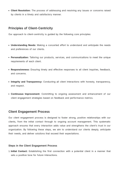 Free Sales Client-Centric Standard Operating Procedure (SOP) Template to Edit Online