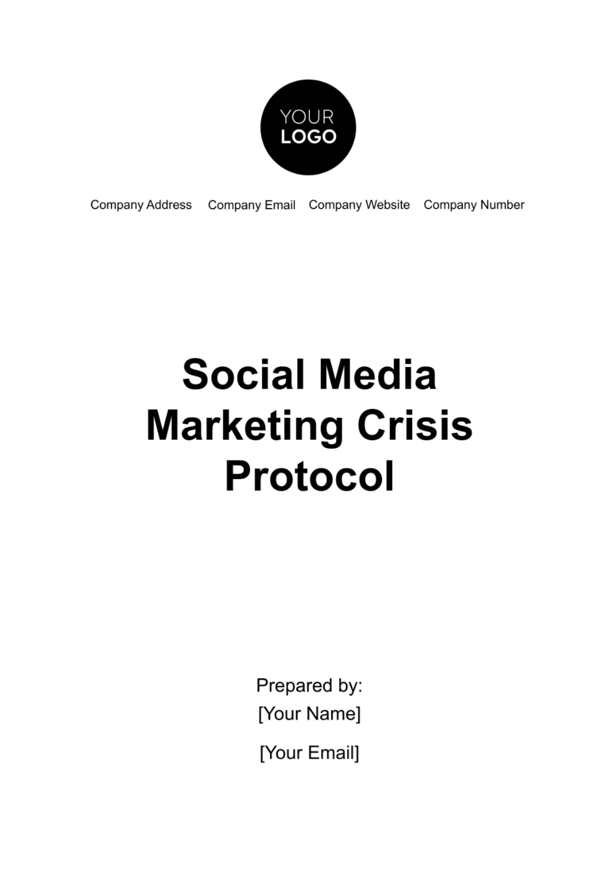 Social Media Marketing Crisis Protocol Template