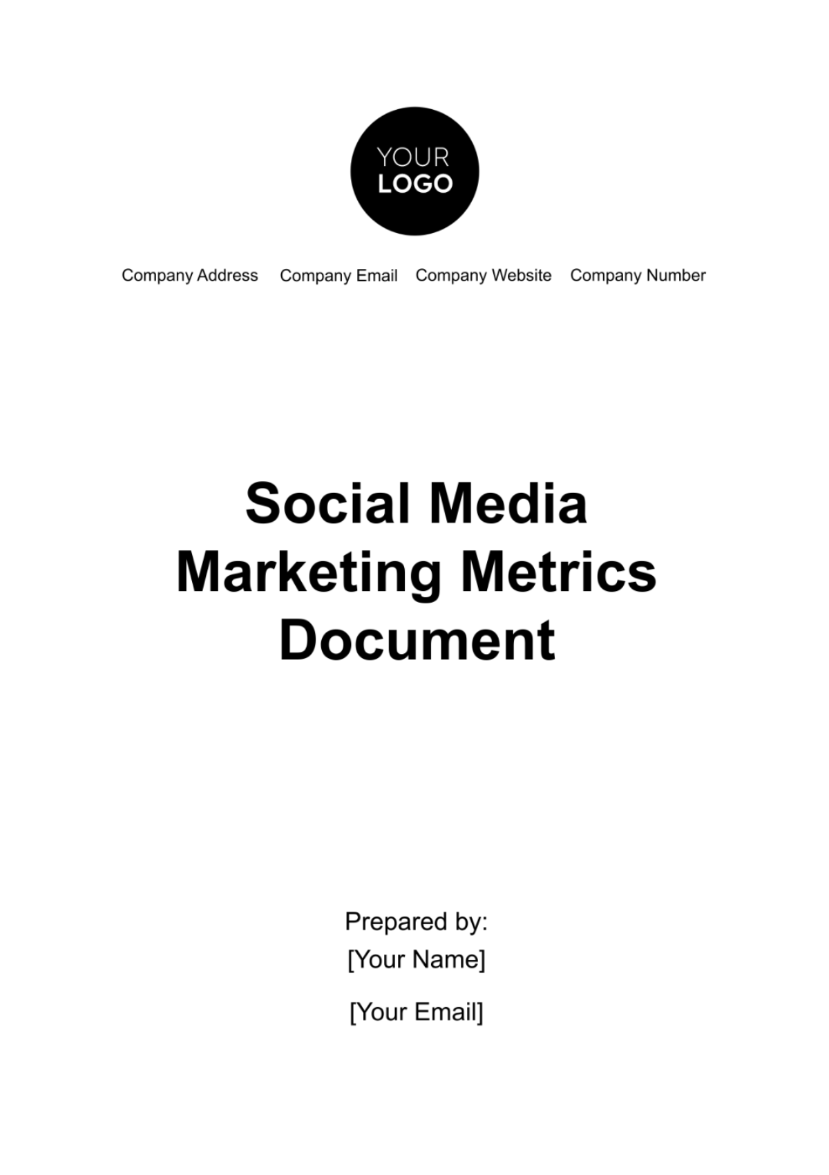 Social Media Marketing Metrics Document Template - Edit Online & Download