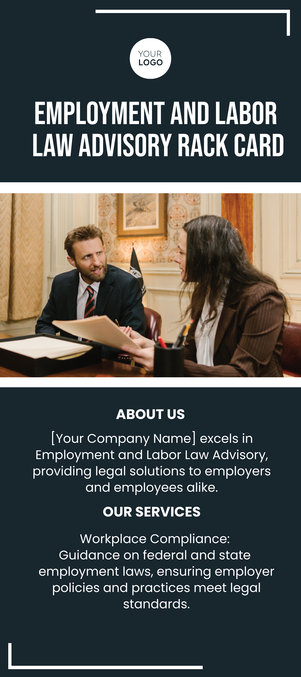 Employment and Labor Law Advisory Rack Card Template