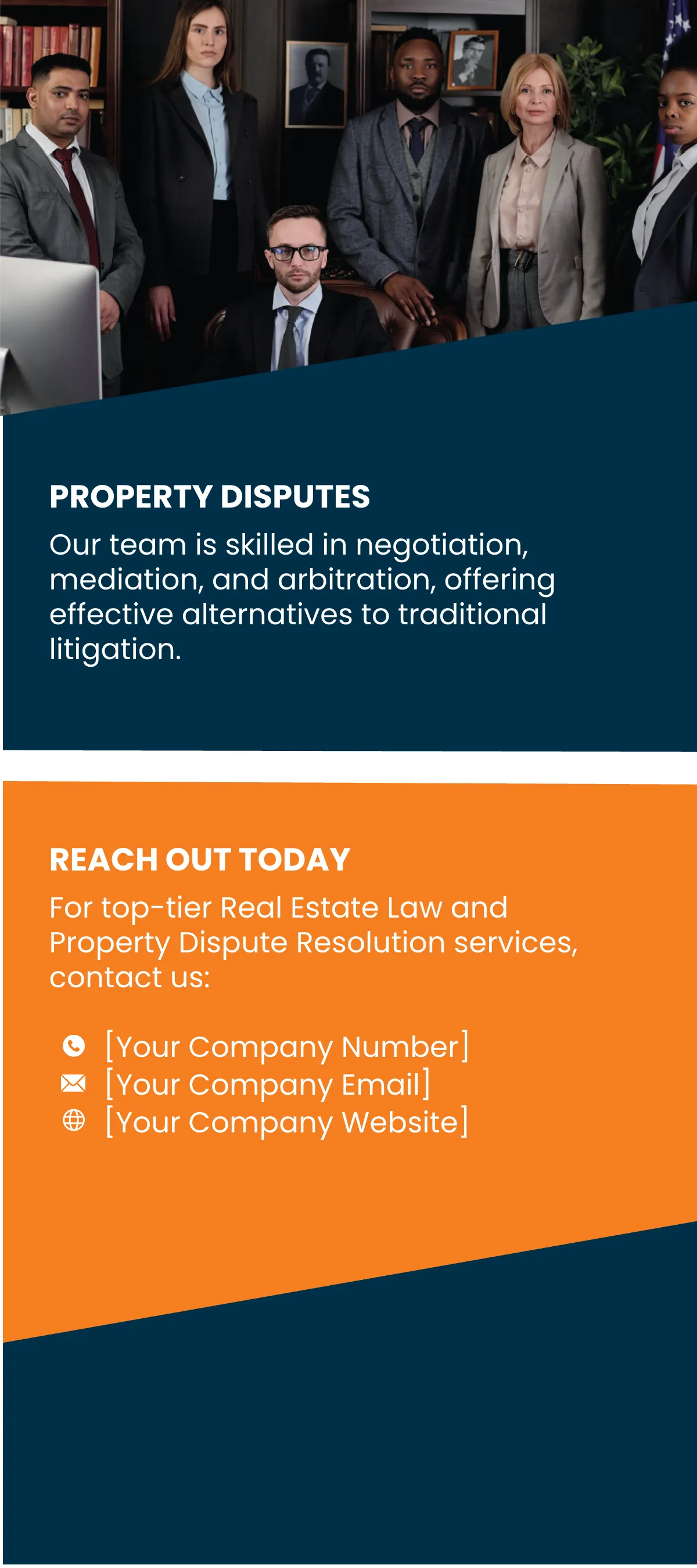 Free Real Estate Law and Property Dispute Rack Card Template to Edit Online