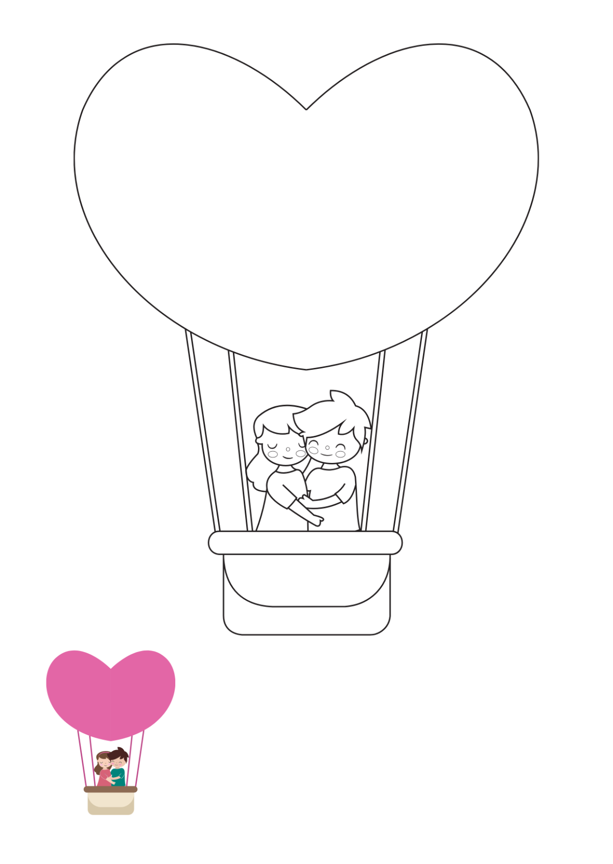 Valentines Coloring Page Template