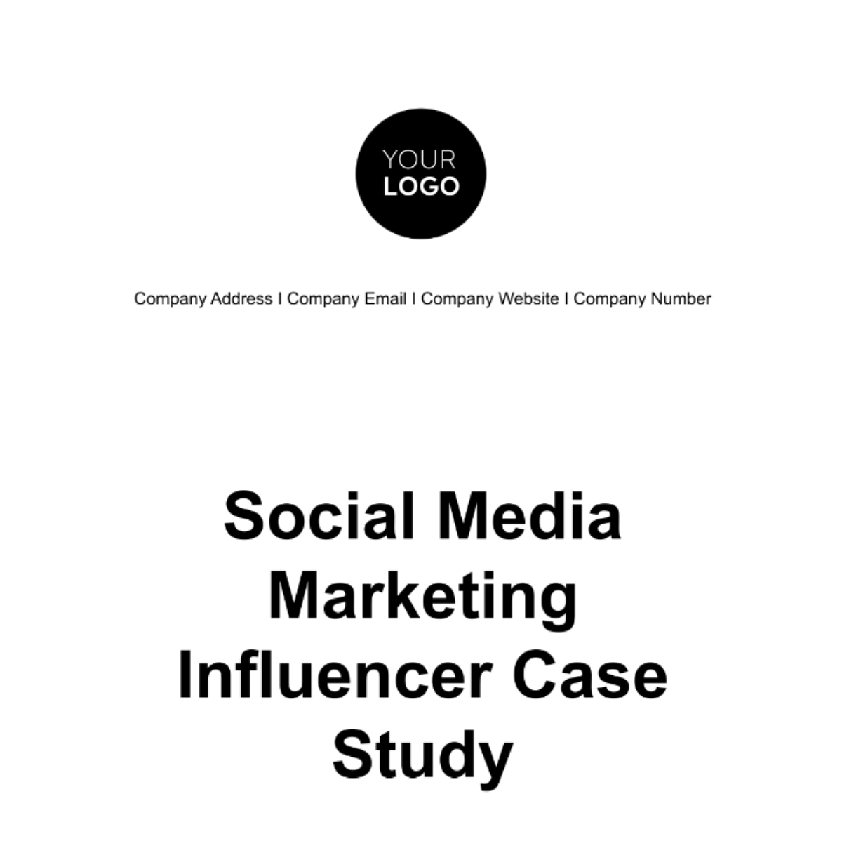 Social Media Marketing Influencer Case Study Template