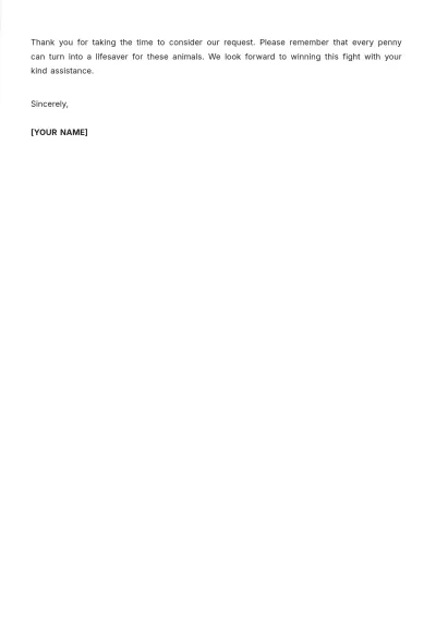 Free Animal Shelter Fundraising Letter Template to Edit Online