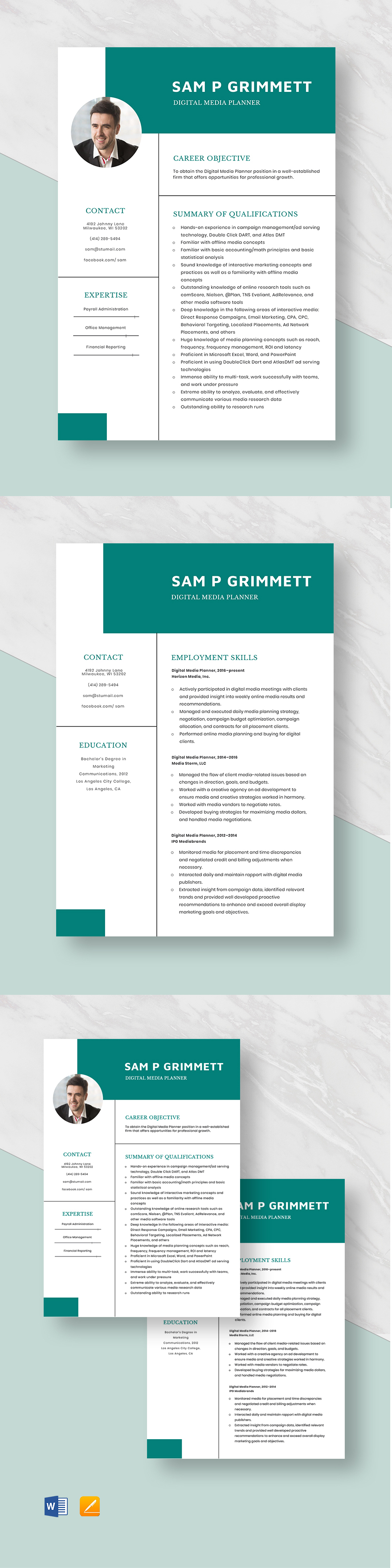 Free Digital Media Planner Resume - Digital Media Planner Resume Template 1 