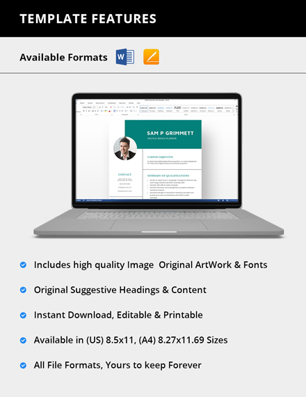 Digital Media Planner Resume Template Word Doc Apple