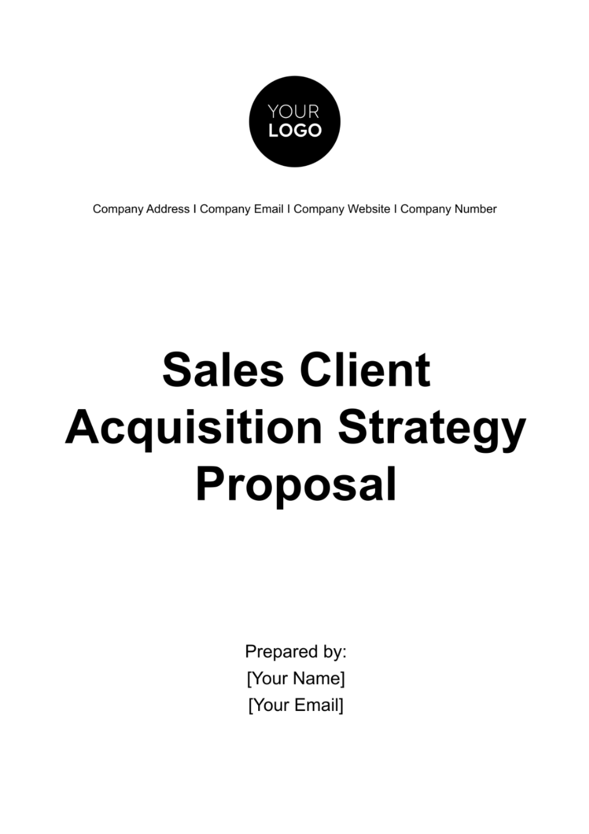 Sales Client Acquisition Strategy Proposal Template