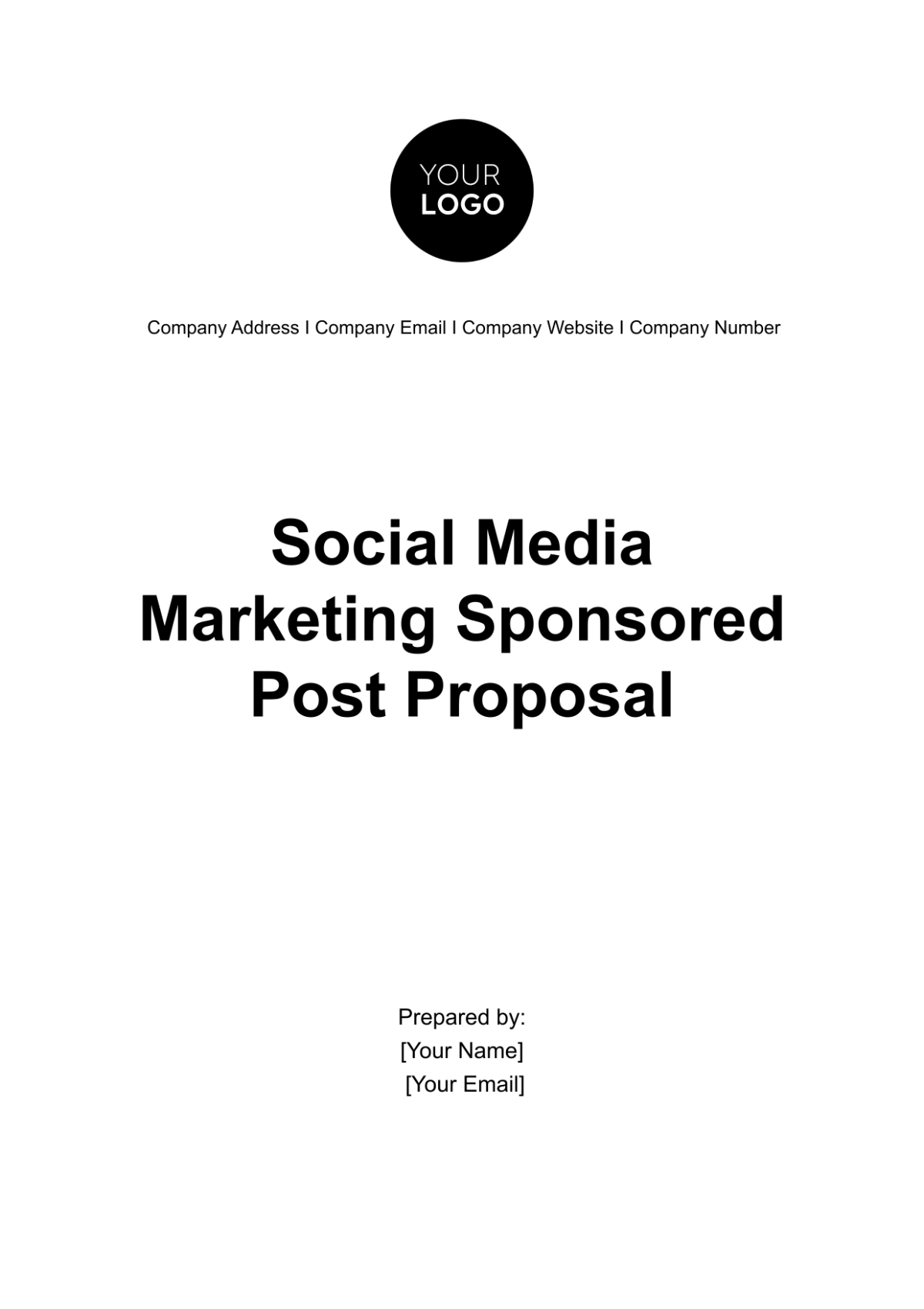 Free Social Media Marketing Sponsored Post Proposal Template