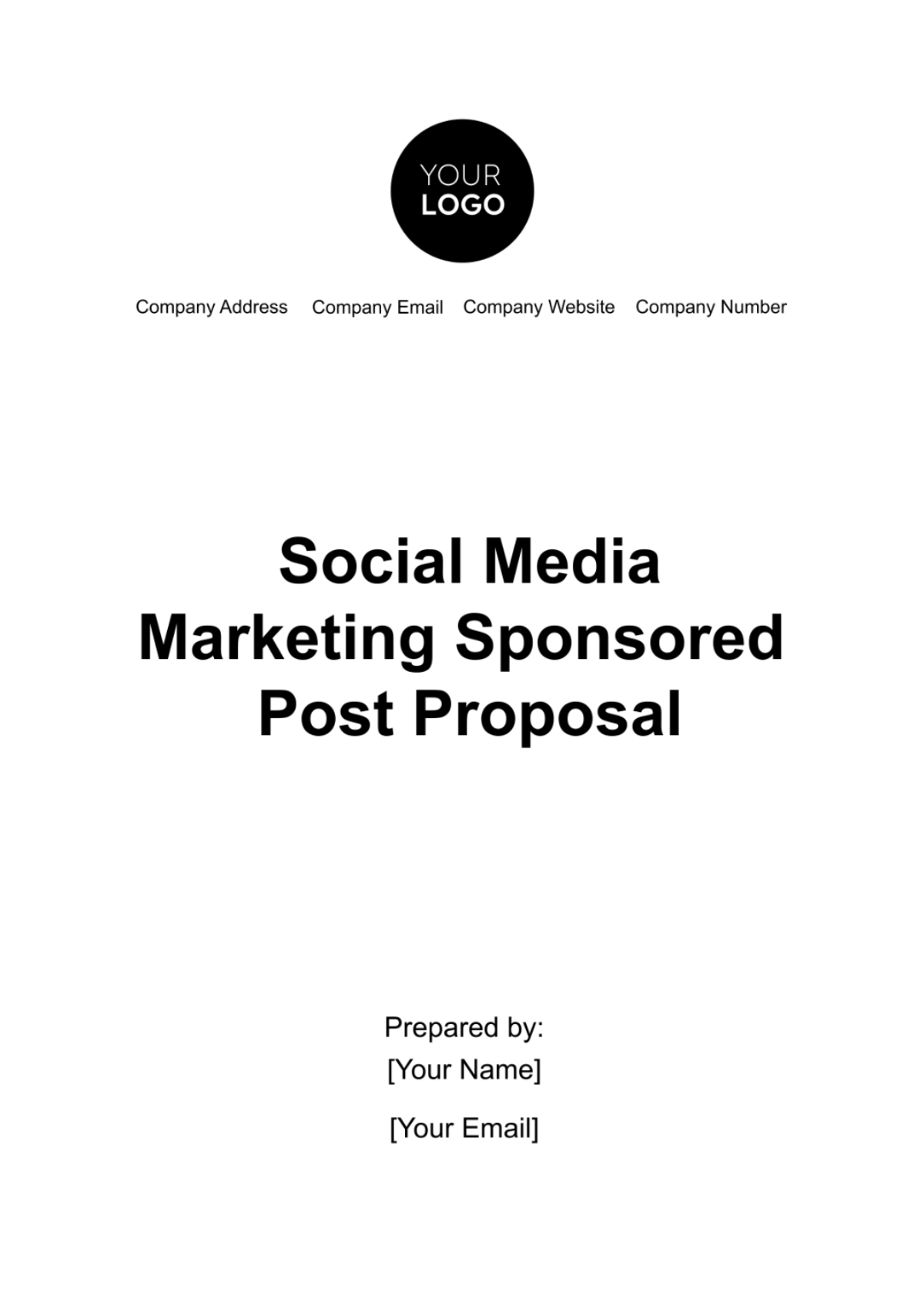 Social Media Marketing Sponsored Post Proposal Template - Edit Online & Download