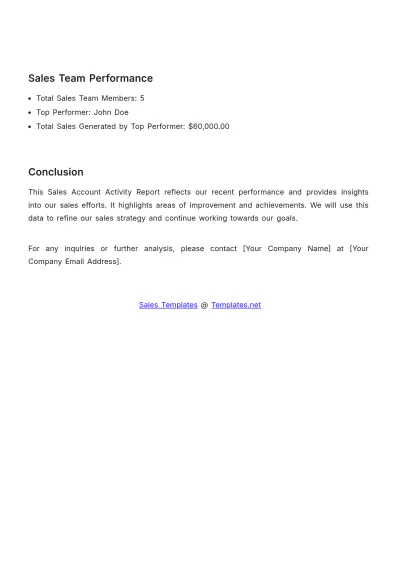 Free Sales Account Activity Report Template to Edit Online