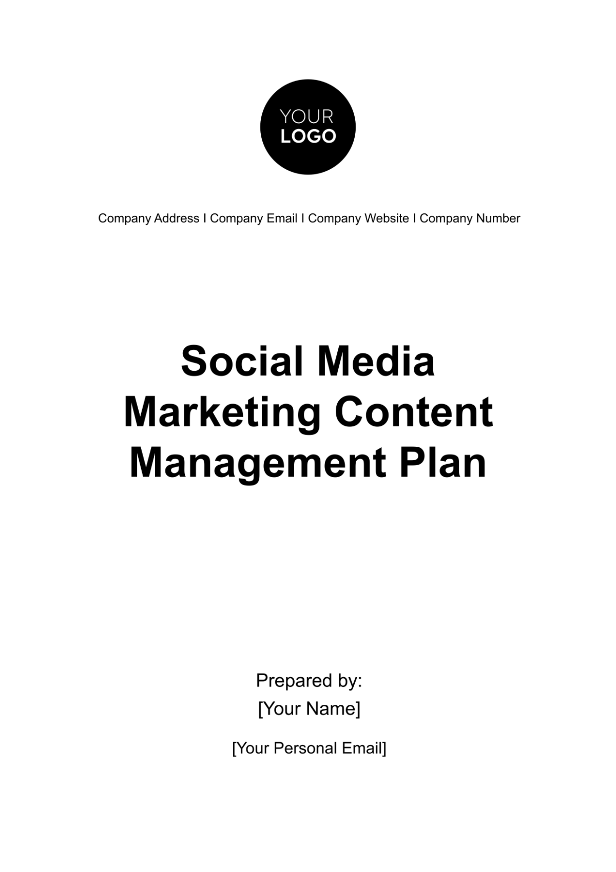 Free Social Media Marketing Content Management Plan Template