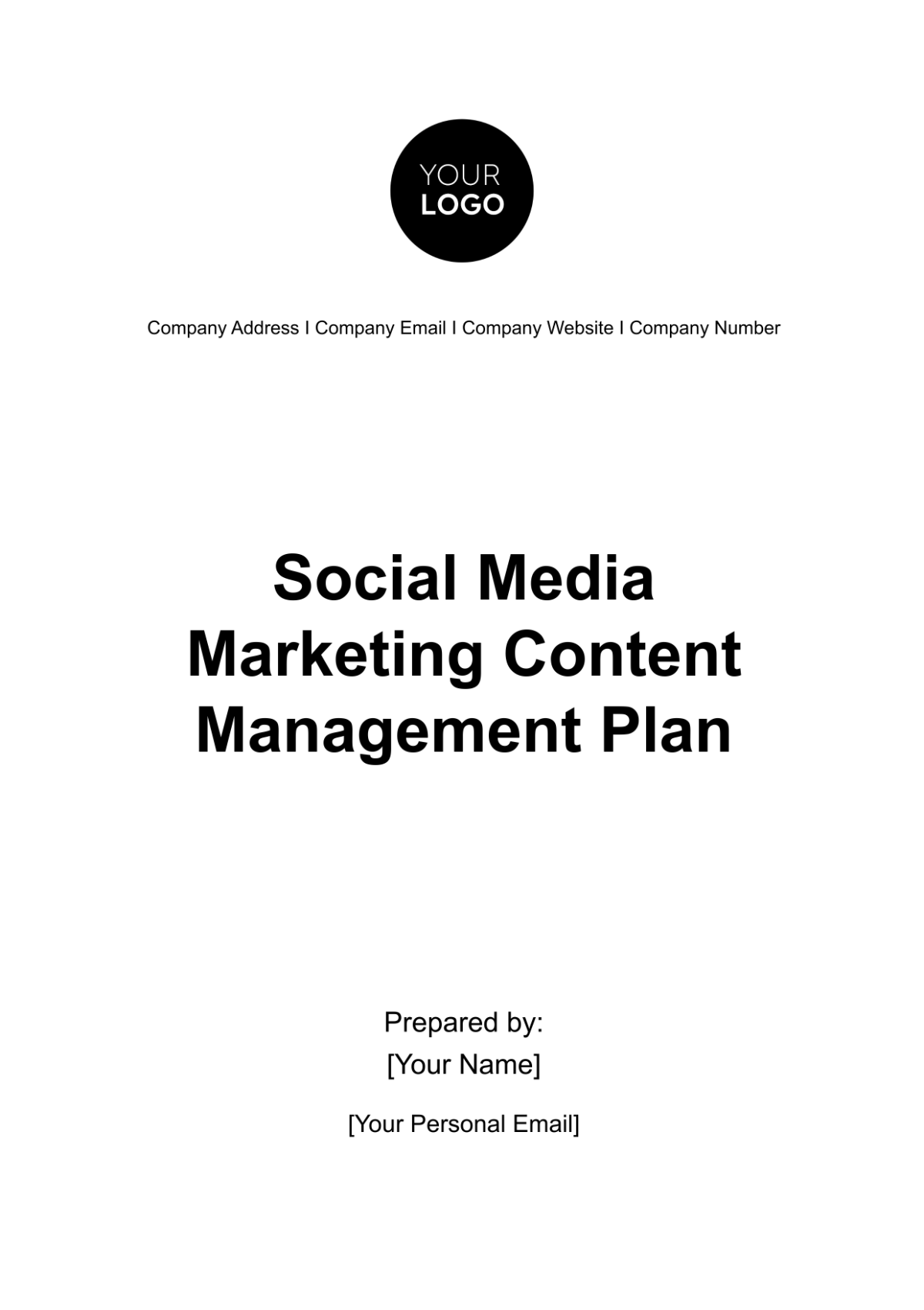 Social Media Marketing Content Management Plan Template - Edit Online & Download