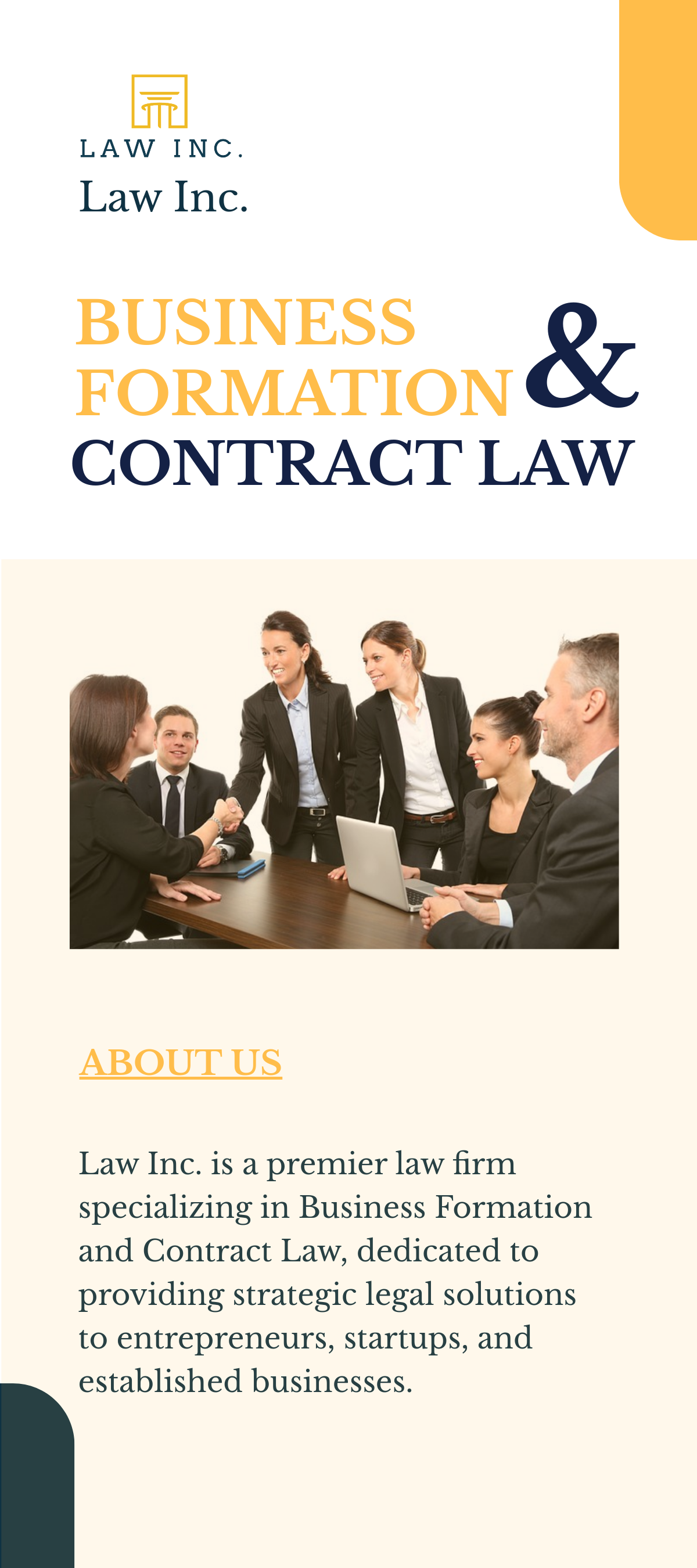 Free Business Formation and Contract Law Rack Card Template