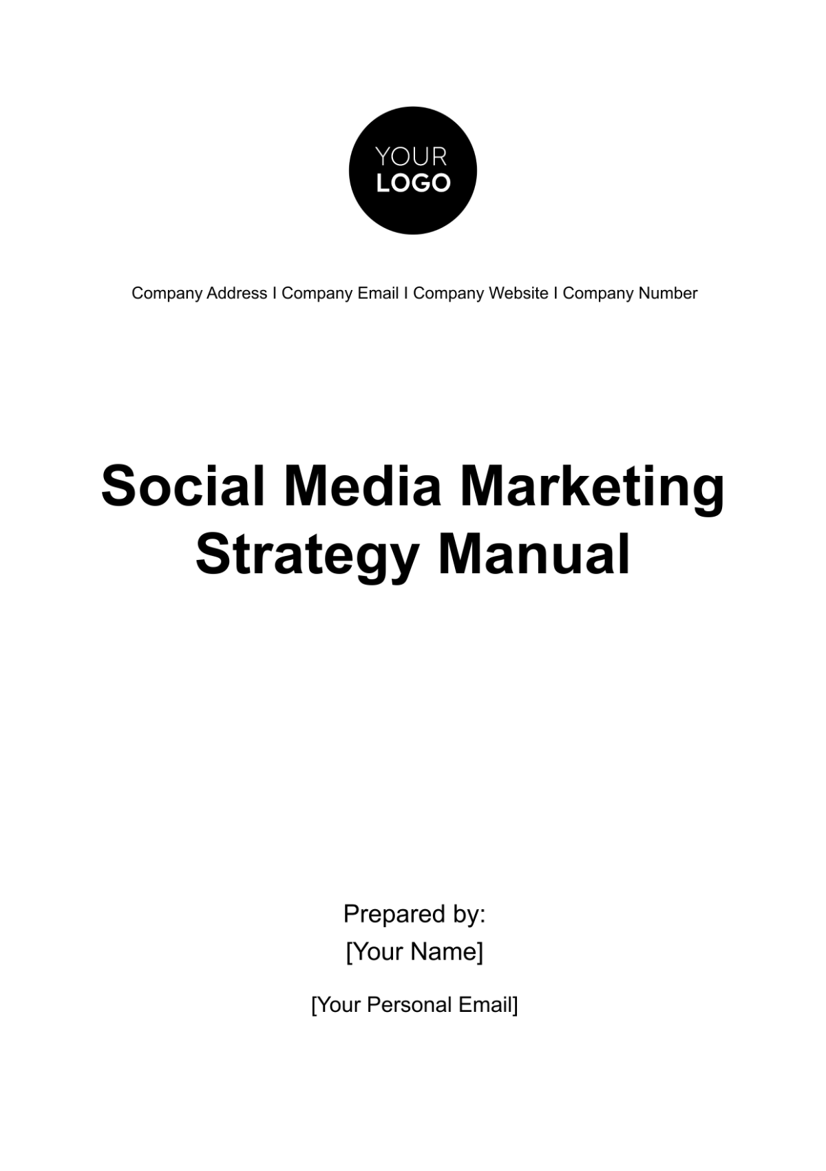 Social Media Marketing Strategy Manual Template - Edit Online & Download