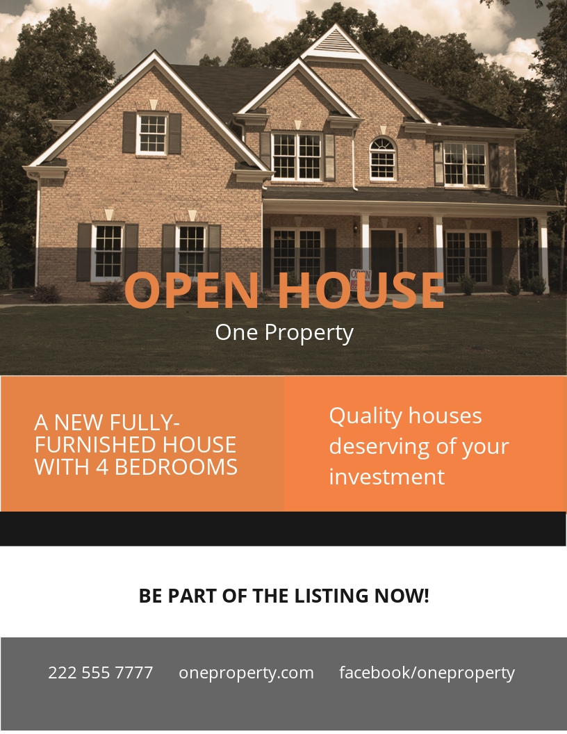 Free Home For Sale Flyer Template Detrester