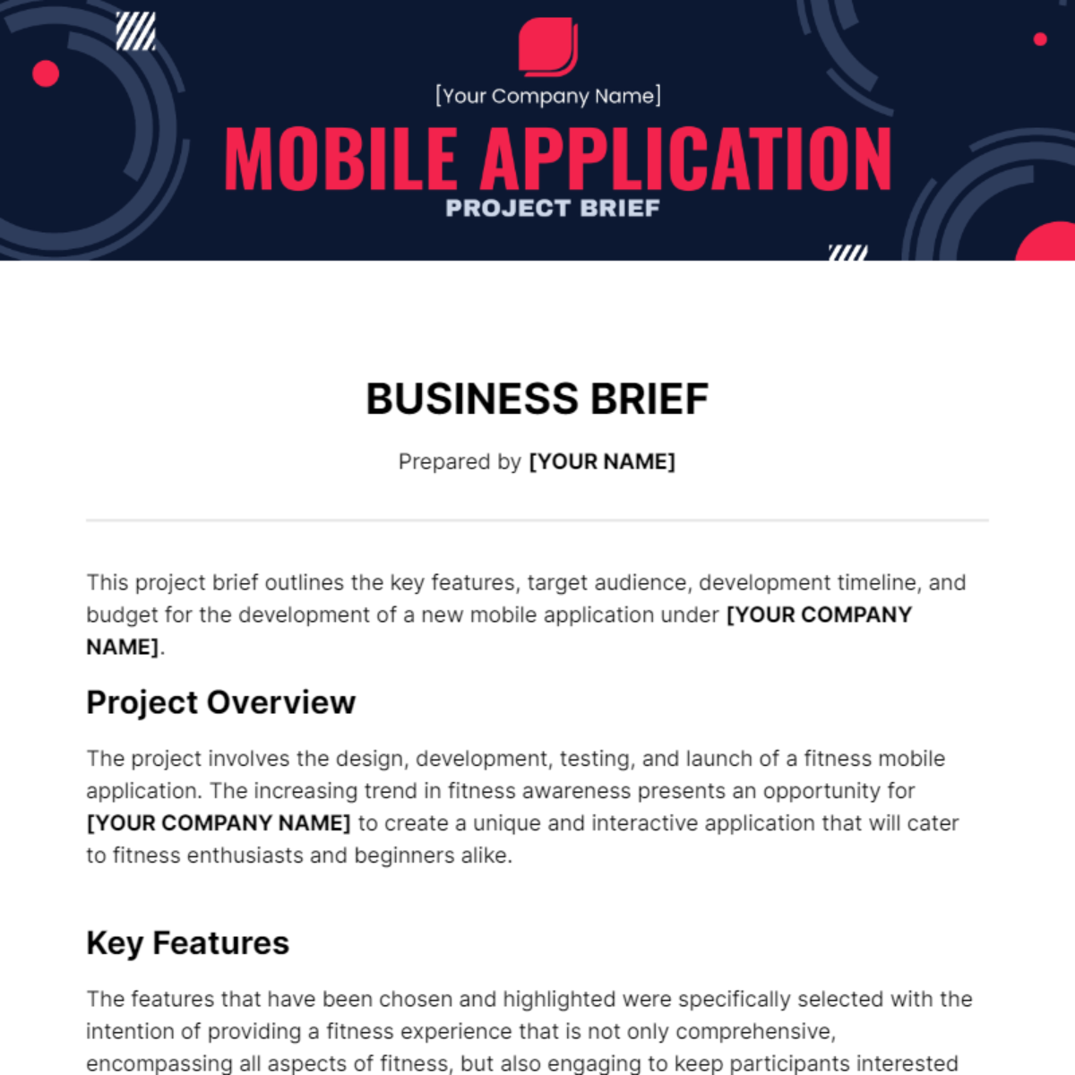 Business Brief Template - Edit Online & Download