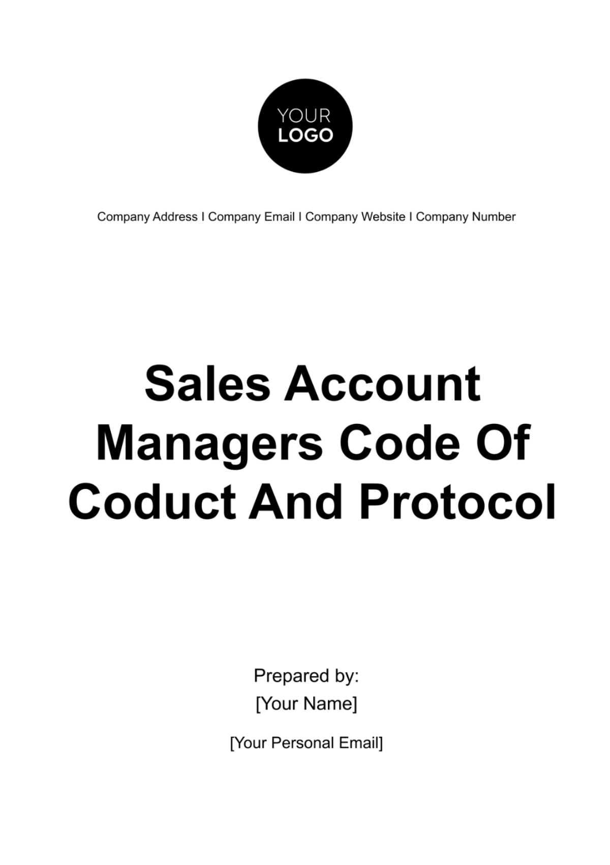 Sales Account Manager's Code of Conduct and Protocol Template