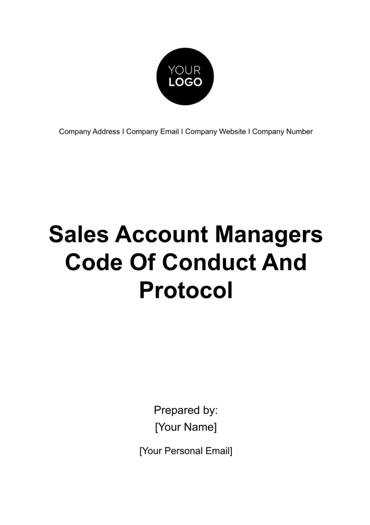 Sales Account Manager's Code of Conduct and Protocol Template - Edit Online & Download