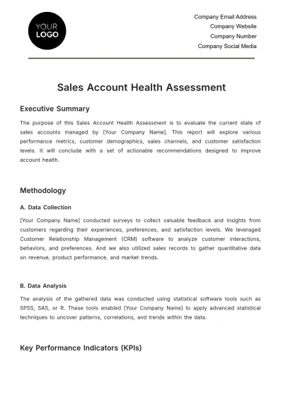 Free Sales Account Health Assessment Template to Edit Online