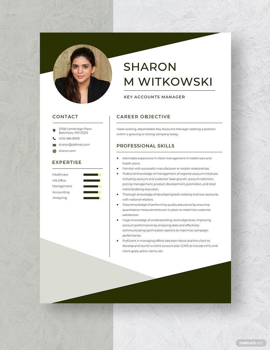 Key Accounts Manager Resume Template