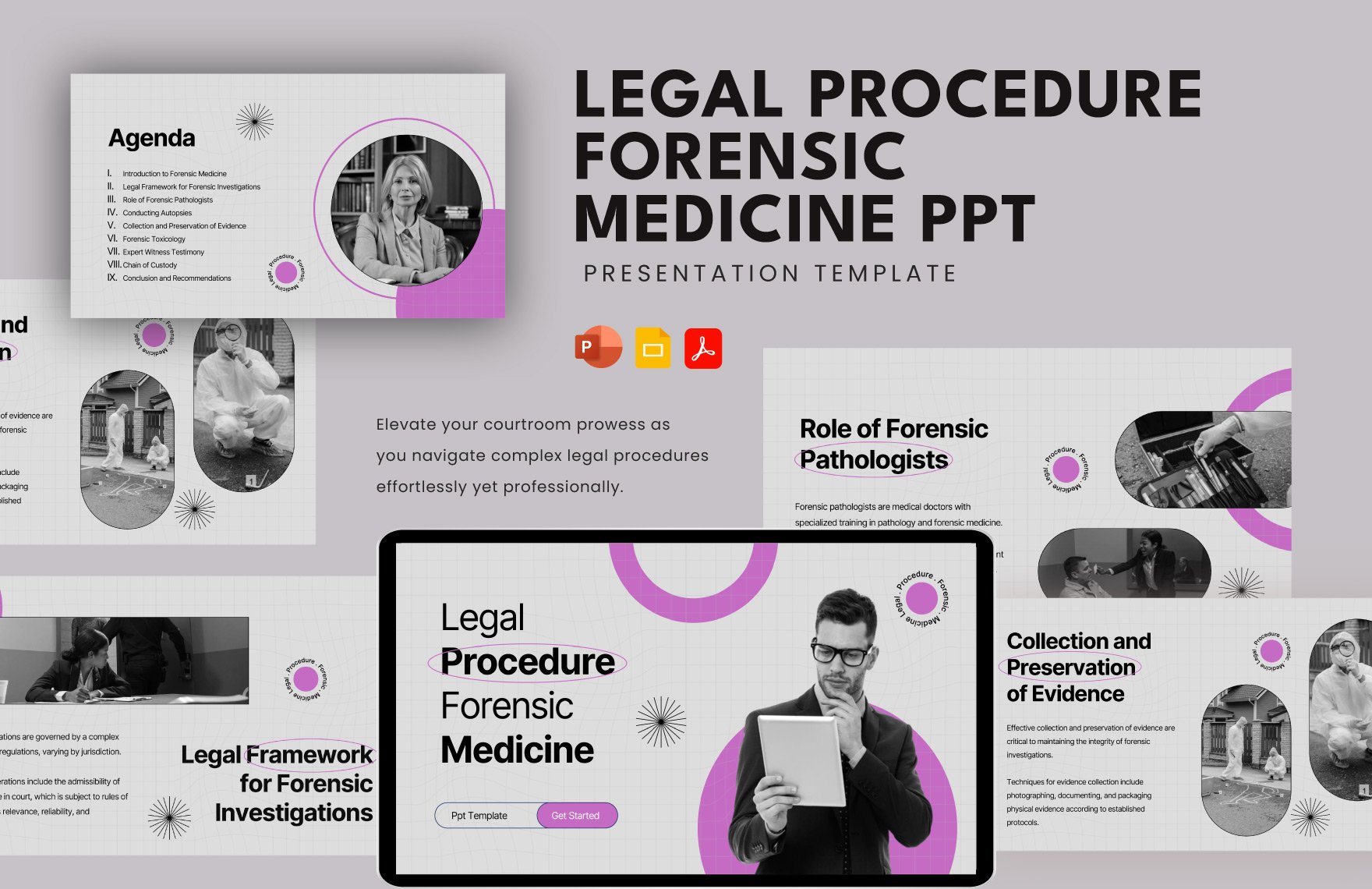 Legal Procedure Forensic Medicine PPT Template