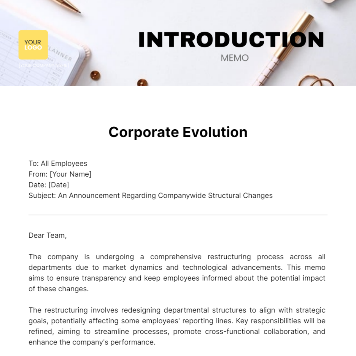 Introduction Memo Template