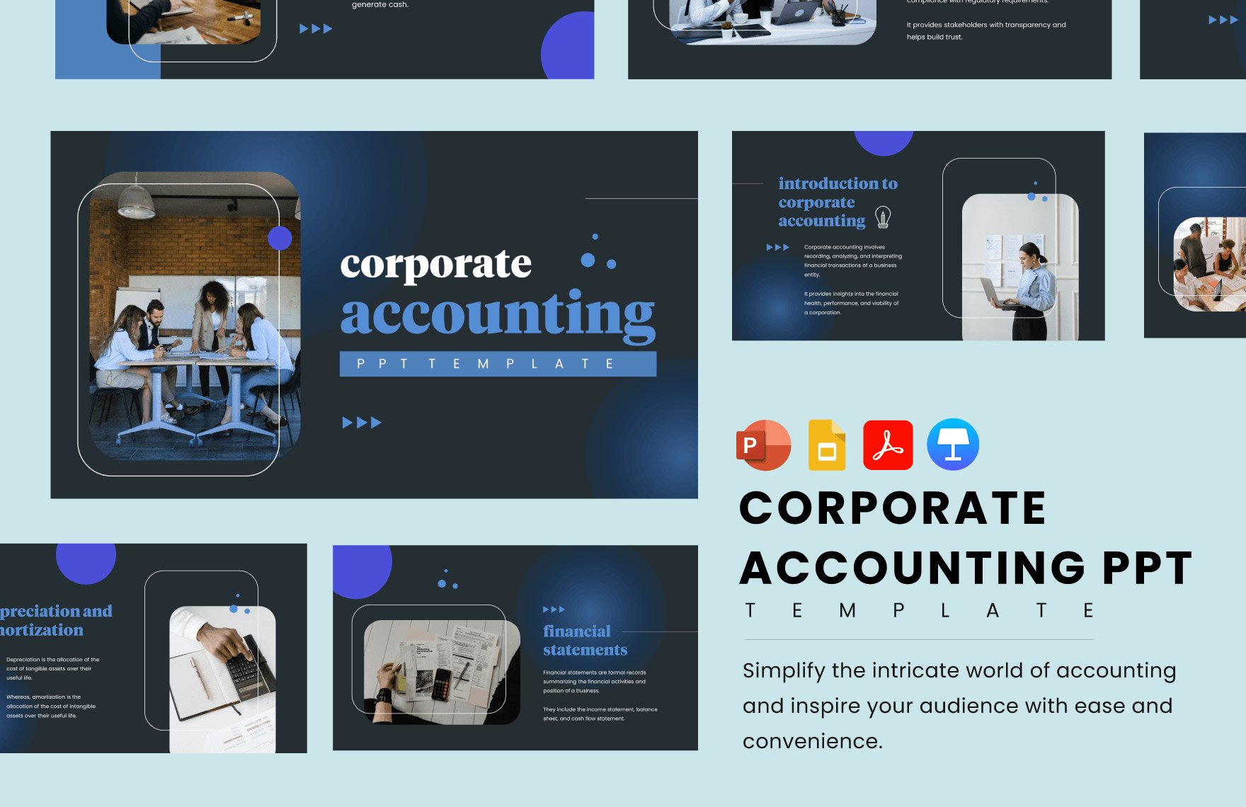 Corporate Accounting PPT Template in PDF, PowerPoint, Google Slides, Apple Keynote