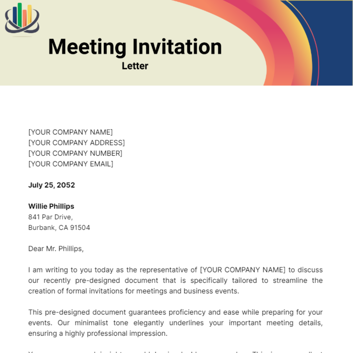 Meeting Invitation Letter Template - Edit Online & Download Example ...