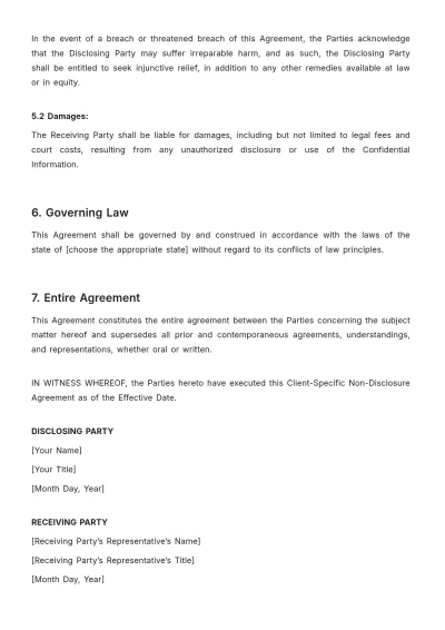 Free Sales Client-specific NDA (Non-Disclosure Agreement) Template to Edit Online