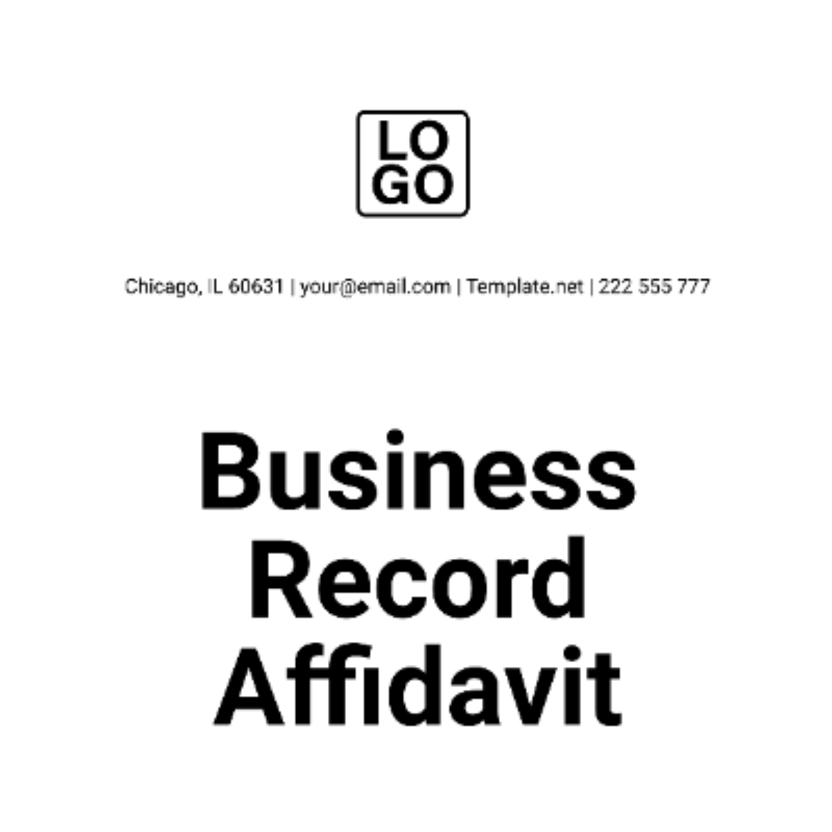 Business Affidavit Template - Edit Online & Download