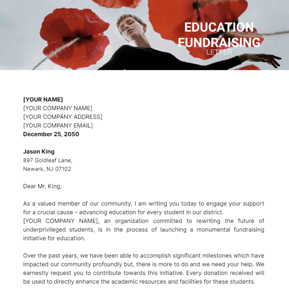 Education Fundraising Letter Template - Edit Online & Download
