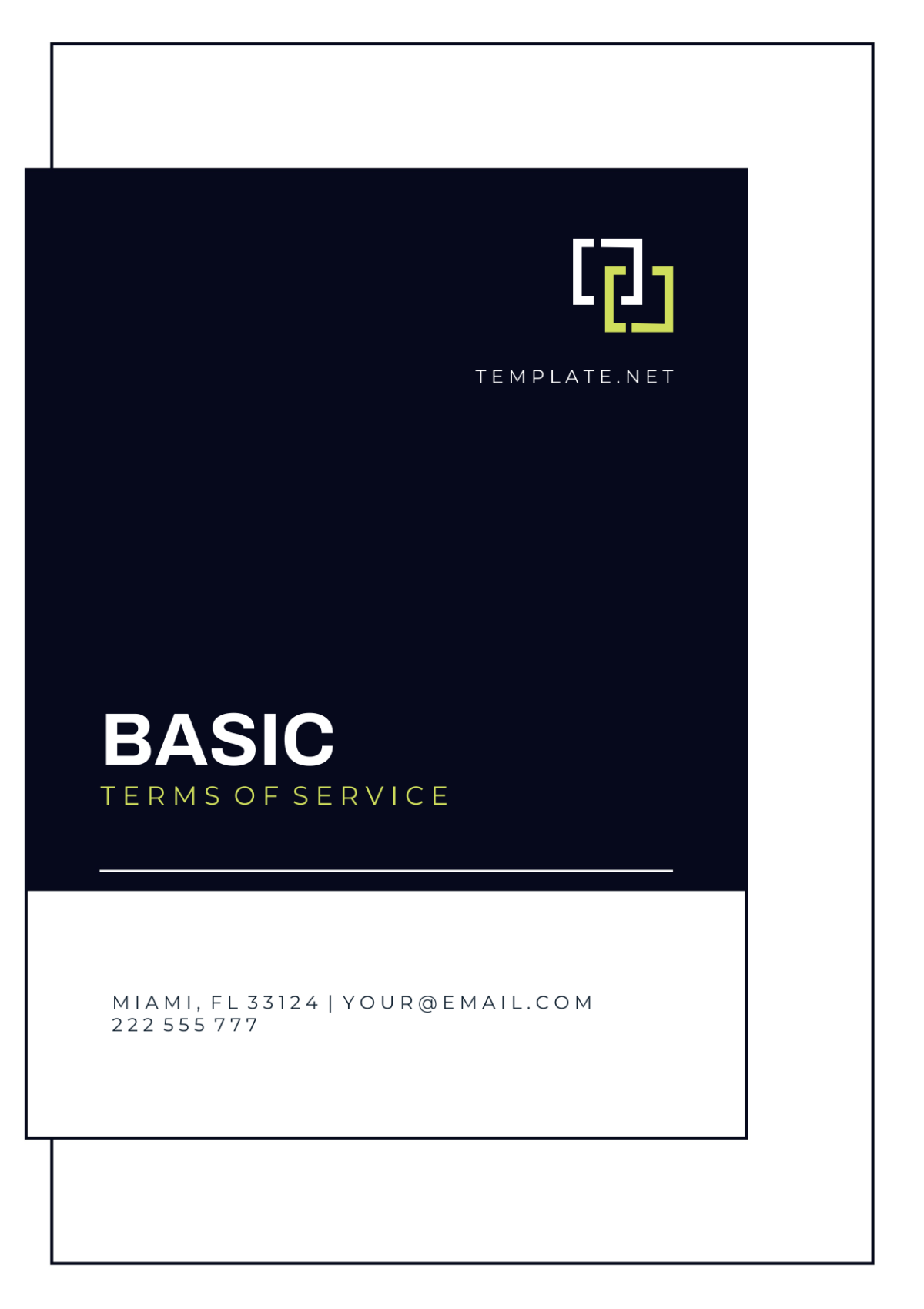 Basic Terms of Service Template - Edit Online & Download