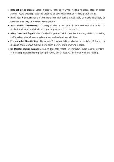 Free Dubai Trip Itinerary Template to Edit Online