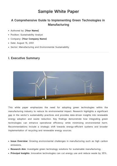 Free Sample White Paper Template to Edit Online