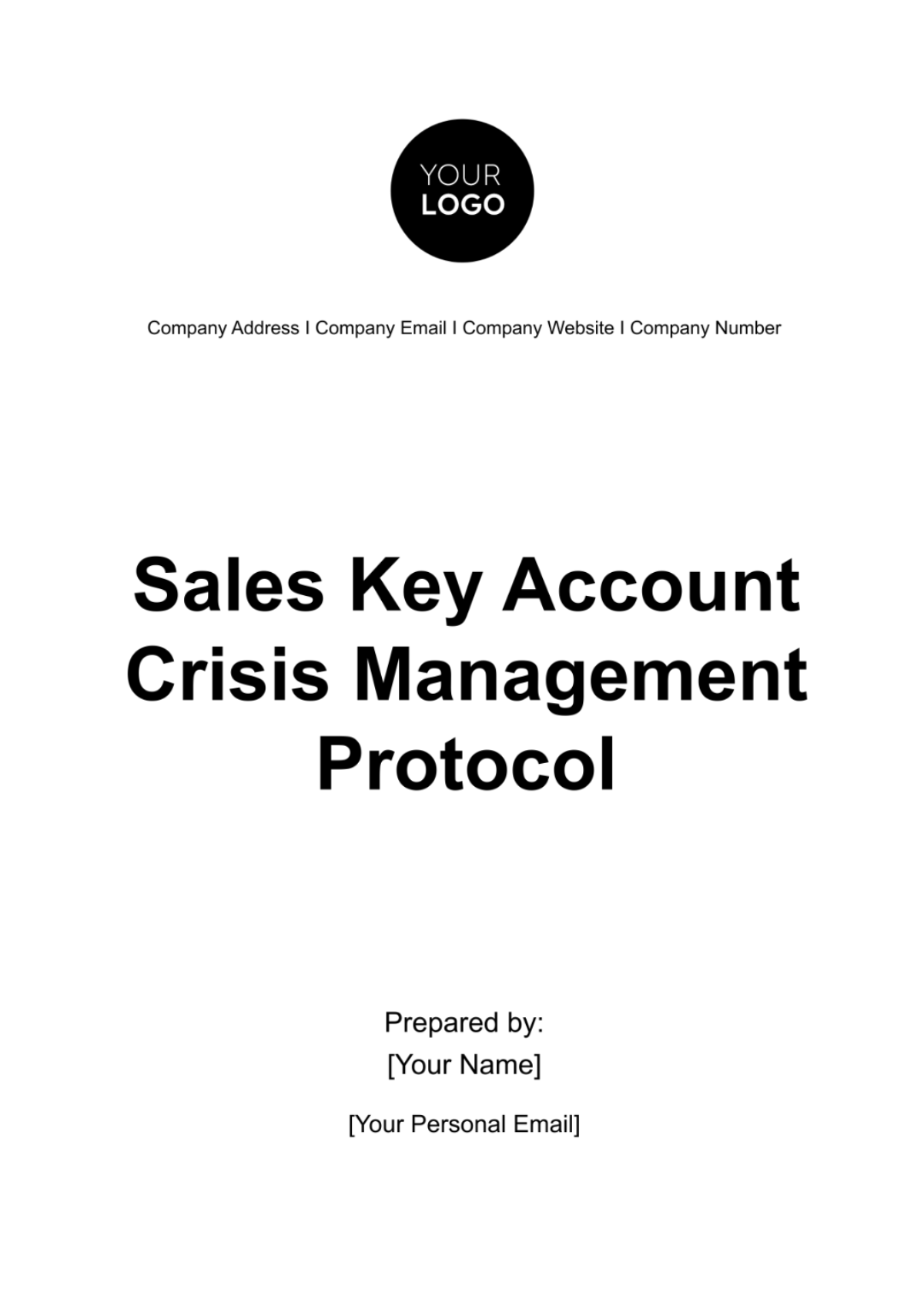 Sales Key Account Crisis Management Protocol Template