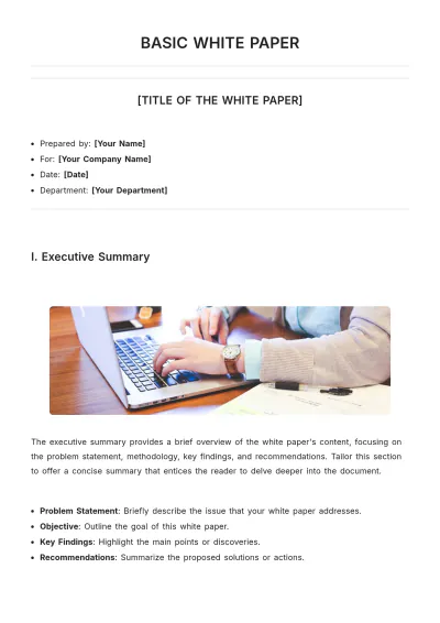 Free Basic White Paper Template to Edit Online