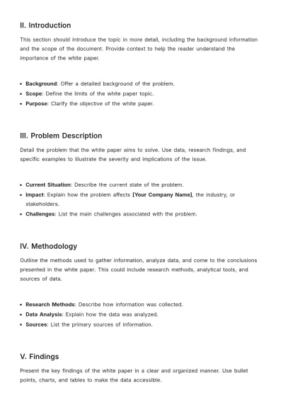 Free Basic White Paper Template to Edit Online