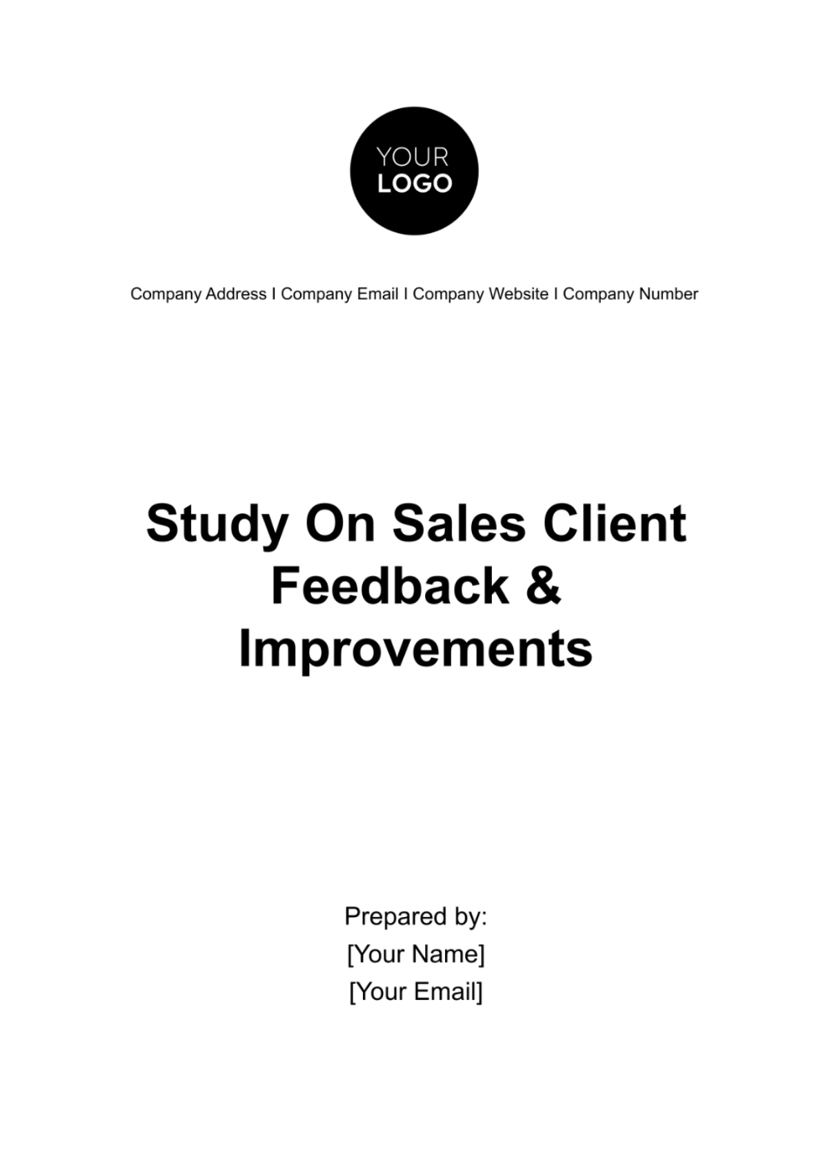 Study on Sales Client Feedback and Improvements Template - Edit Online & Download