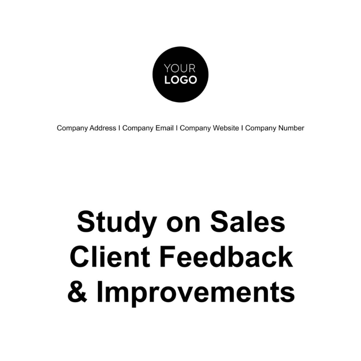 Study on Sales Client Feedback and Improvements Template