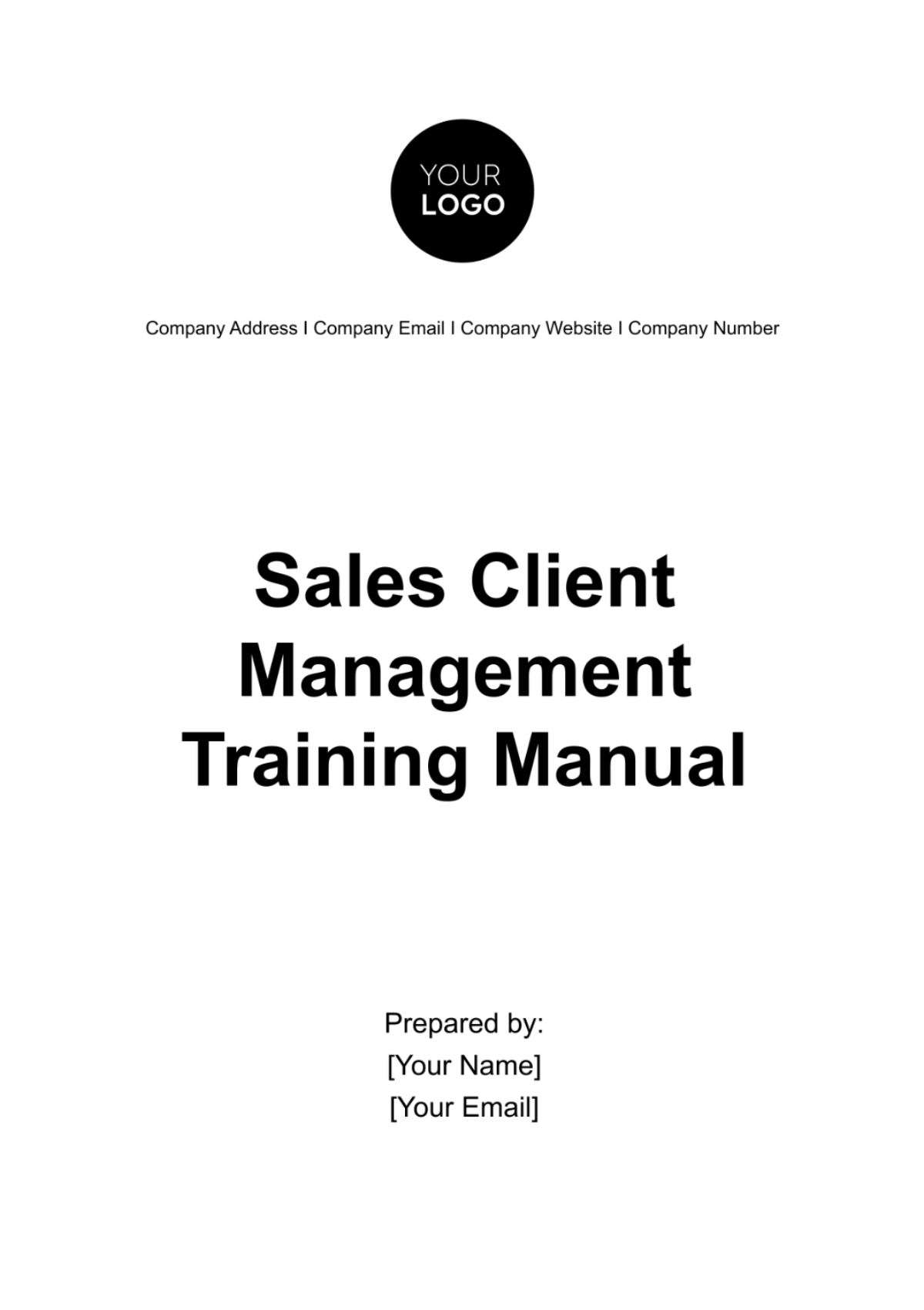 Sales Client Management Training Manual Template