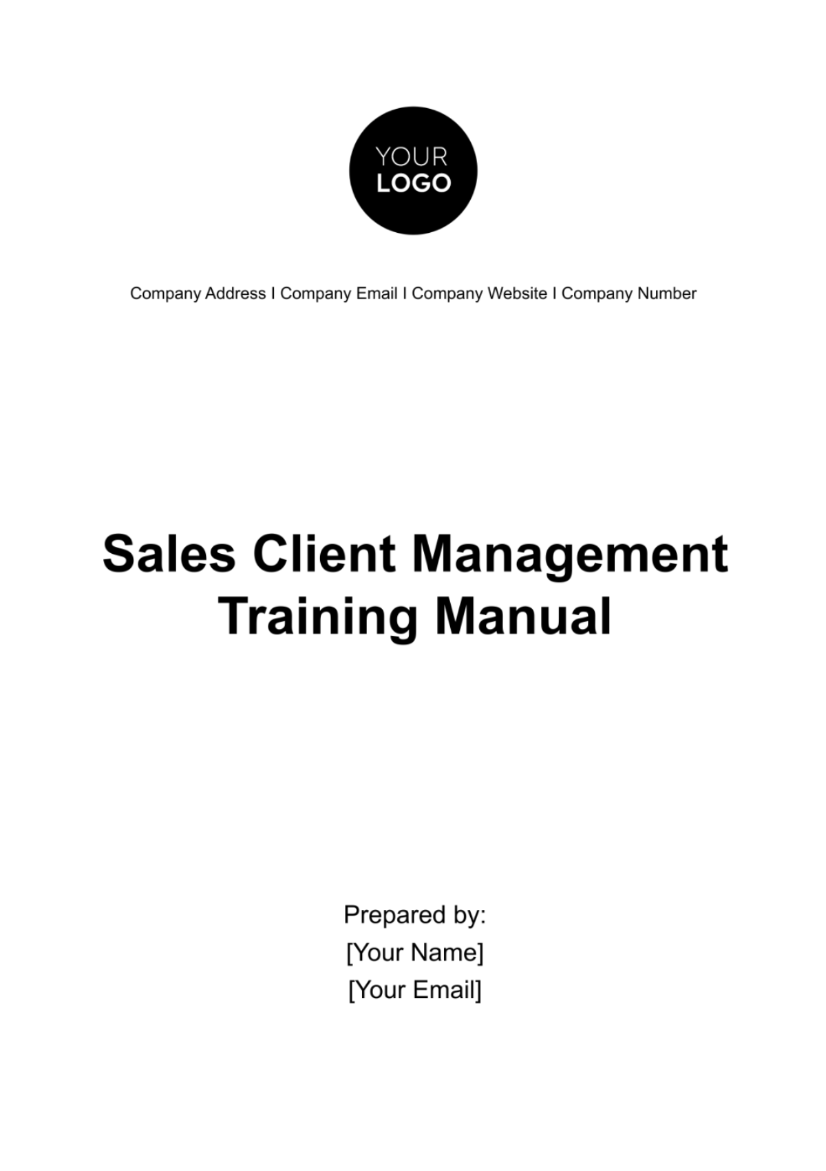 Sales Client Management Training Manual Template - Edit Online & Download