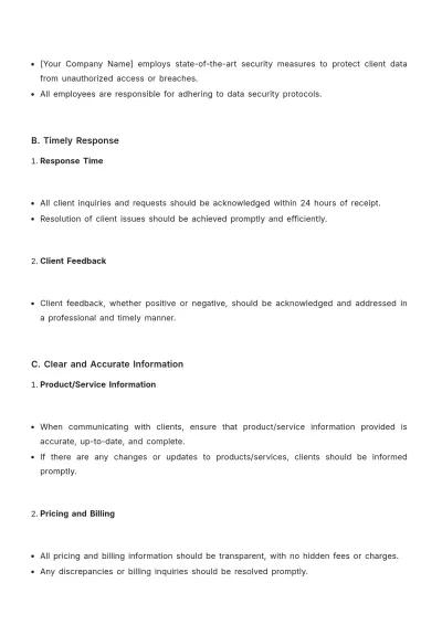 Free Sales Client Communication Policy Template to Edit Online
