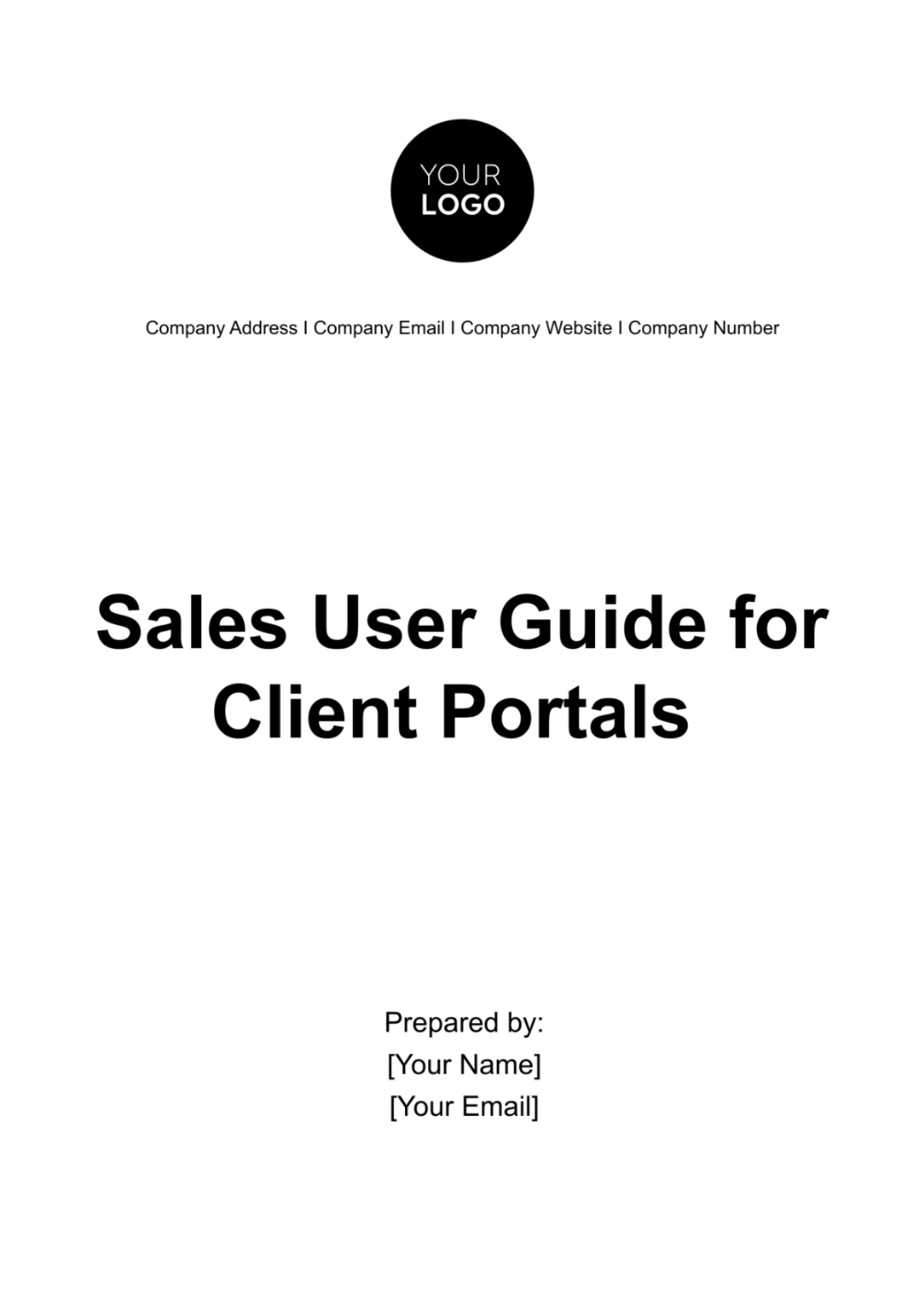 Free Sales User Guide for Client Portals Template