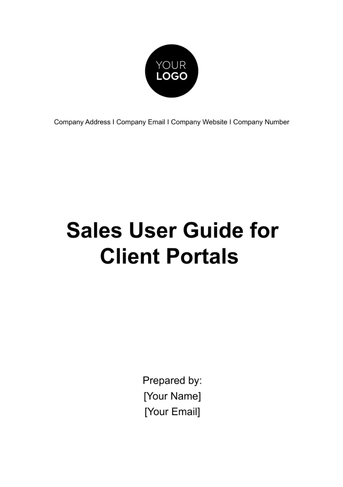 Sales User Guide for Client Portals Template - Edit Online & Download